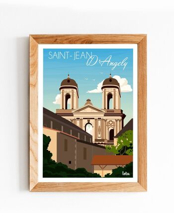 Affiche Saint-Jean d'Angely - Abbaye - Charente-Maritime | Poster Vintage Minimaliste | Affiche de Voyage | Travel Poster | Déco intérieure 2