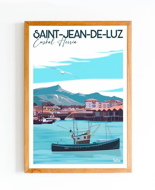 Affiche Saint-Jean-de-Luz - Pays Basque | Poster Vintage Minimaliste | Affiche de Voyage | Travel Poster | Déco intérieure