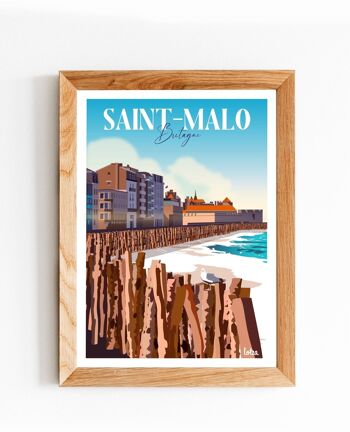 Affiche Saint-Malo - Bretagne | Poster Vintage Minimaliste | Affiche de Voyage | Travel Poster | Déco intérieure 2