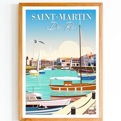Póster Saint-Martin de Ré, Île-de-Ré - Charente-Maritime | Póster minimalista vintage | Póster de viaje | Póster de viaje | Decoración de interiores
