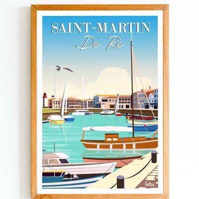 Affiche Saint-Martin de Ré, Île-de-Ré - Charente-Maritime | Poster Vintage Minimaliste | Affiche de Voyage | Travel Poster | Déco intérieure