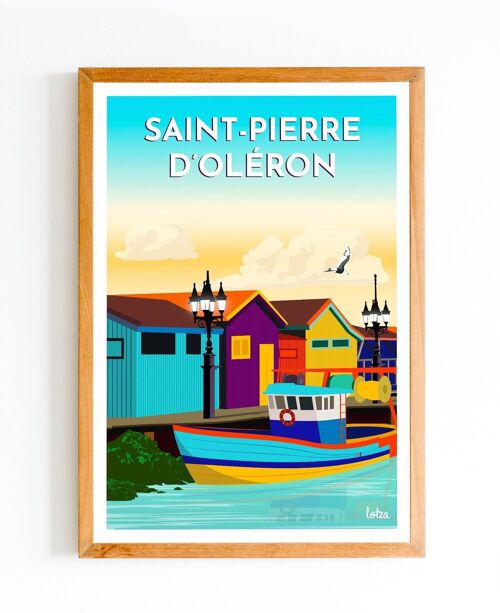 Affiche Saint-Pierre d'Oléron, Oléron - Charente-Maritime | Poster Vintage Minimaliste | Affiche de Voyage | Travel Poster | Déco intérieure