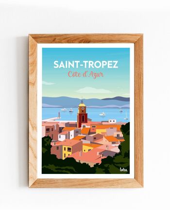 Affiche Saint-Tropez - Jet Set - Côte d'Azur | Poster Vintage Minimaliste | Affiche de Voyage | Travel Poster | Déco intérieure 2
