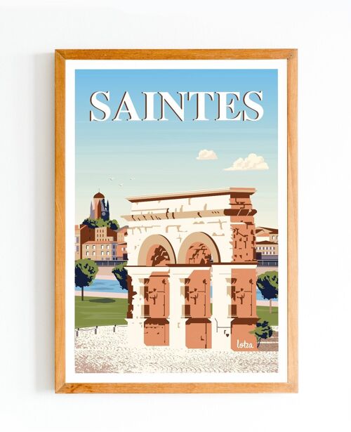 Affiche Saintes - Arc de Germanicus - Charente-Maritime | Poster Vintage Minimaliste | Affiche de Voyage | Travel Poster | Déco intérieure
