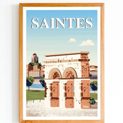 Poster Saintes - Arco di Germanico - Charente-Maritime | Poster vintage minimalista | Poster di viaggio | Poster di viaggio | Decorazione d'interni