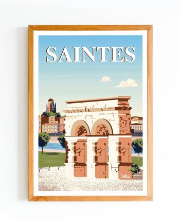 Affiche Saintes - Arc de Germanicus - Charente-Maritime | Poster Vintage Minimaliste | Affiche de Voyage | Travel Poster | Déco intérieure 1