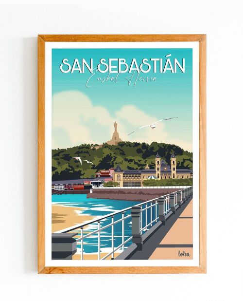 Affiche San Sebastián - Pays Basque - Espagne | Poster Vintage Minimaliste | Affiche de Voyage | Travel Poster | Déco intérieure