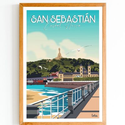 Poster San Sebastián - Paesi Baschi - Spagna | Poster vintage minimalista | Poster di viaggio | Poster di viaggio | Decorazione d'interni