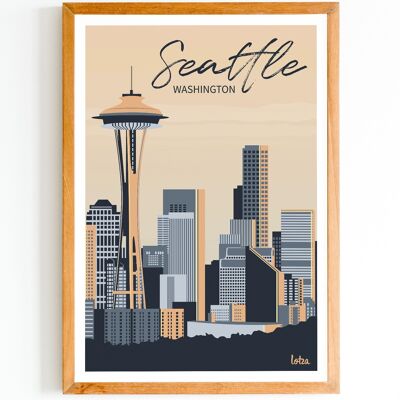 Affiche Seattle, Washington - USA - États-Unis | Poster Vintage Minimaliste | Affiche de Voyage | Travel Poster | Déco intérieure