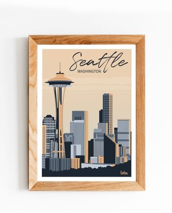 Affiche Seattle, Washington - USA - États-Unis | Poster Vintage Minimaliste | Affiche de Voyage | Travel Poster | Déco intérieure 2