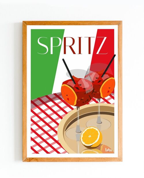 Affiche Spritz - Cocktail Italien | Poster Vintage Minimaliste | Affiche de Voyage | Travel Poster | Déco intérieure