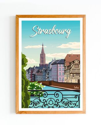 Affiche Strasbourg - Alsace | Poster Vintage Minimaliste | Affiche de Voyage | Travel Poster | Déco intérieure 1