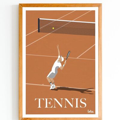 Póster Tenis (versión Roland Garros) - | Póster minimalista vintage | Póster de viaje | Póster de viaje | Decoración de interiores