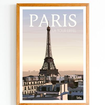 Poster Eiffelturm - Paris | Vintage minimalistisches Poster | Reiseposter | Reiseposter | Innenausstattung