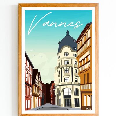 Affiche Vannes - Bretagne | Poster Vintage Minimaliste | Affiche de Voyage | Travel Poster | Déco intérieure