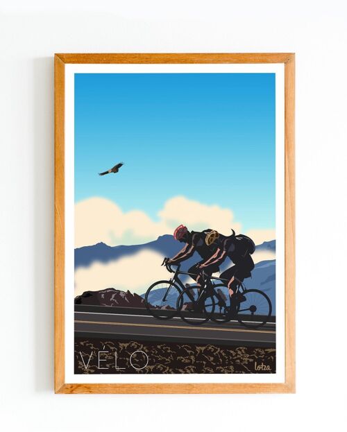 Affiche Vélo - Sport - Montagne | Poster Vintage Minimaliste | Affiche de Voyage | Travel Poster | Déco intérieure
