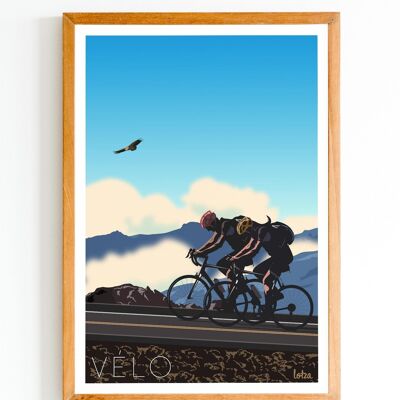 Affiche Vélo - Sport - Montagne | Poster Vintage Minimaliste | Affiche de Voyage | Travel Poster | Déco intérieure