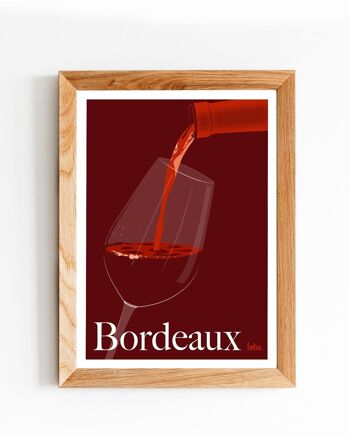 Affiche Verre de Bordeaux - Verre de Vin | Poster Vintage Minimaliste | Affiche de Voyage | Travel Poster | Déco intérieure 2