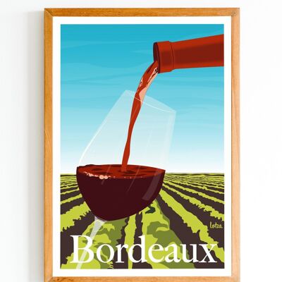 Poster Reben von Bordeaux - Wein | Vintage minimalistisches Poster | Reiseposter | Reiseposter | Innenausstattung