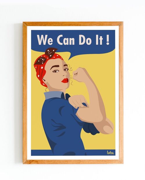 Affiche We Can Do It ! Femme - Girl Power | Poster Vintage Minimaliste | Affiche de Voyage | Travel Poster | Déco intérieure