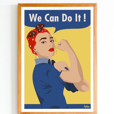 Póster ¡Podemos hacerlo! Mujeres - Poder femenino | Póster minimalista vintage | Póster de viaje | Póster de viaje | Decoración de interiores