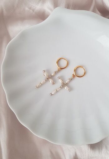 Perlen-Kreuz-Ohrringe – handverdrahtet 4