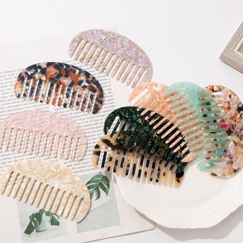 Simple Leopard Solid Color Printed Comb