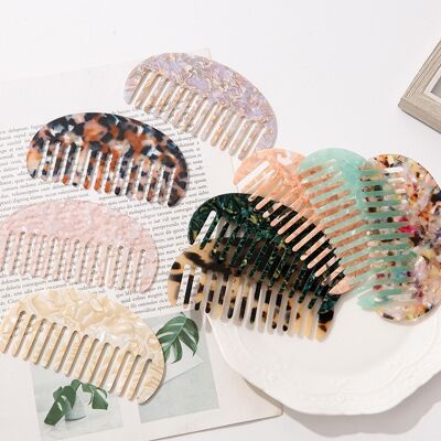 Simple Leopard Solid Color Printed Comb