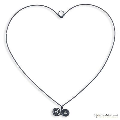 Wire wall decoration "Large Heart" - Wall jewelry - Mother's Day / Valentine's Day gift