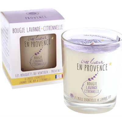 Bougie Lavande Citronelle GM à l'HE de Lavande AOP et Citronelle