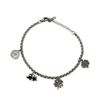 Bracelet Whispers Evil Eye en argent fin, Design #7 1