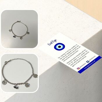 Bracelet Whispers Evil Eye en argent fin, Design #7 4