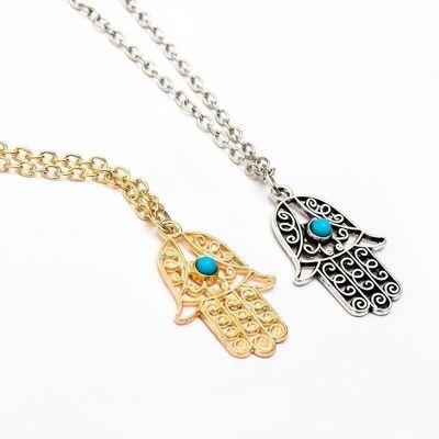 Pendentif Evil Eye, Hamsa, Argent