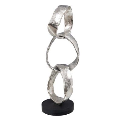 FIGURA PLATA-NEGRO ALUMINIO DECORACIÓN CT607666