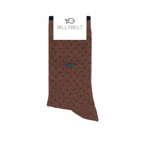 Chaussettes Brown Square  en coton peigné