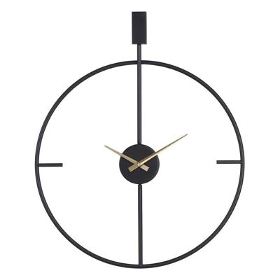 DÉCORATION HORLOGE MURALE MÉTAL NOIR CT608801