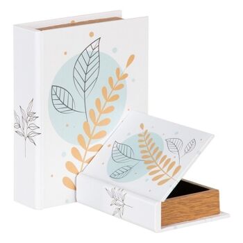 S/2 BOOK BOX FERN DM-TOILE CT604568 1