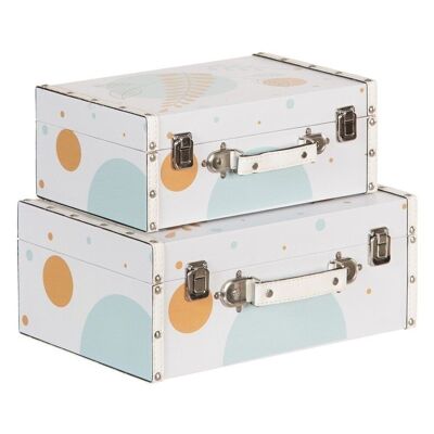 S/2 VALISES FERN DM-DÉCORATION TOILE CT604570