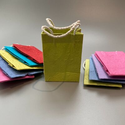 Bolsa de regalo de papel de morera de colores surtidos, paquete de 10, 10x7cm