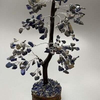 Árbol de piedras preciosas, 200 cuentas, 20 cm, lapislázuli