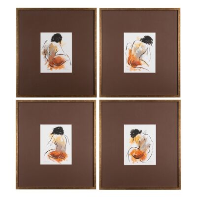 NUDE PAINTING PICTURE 4/M OCHER WOOD CT600786