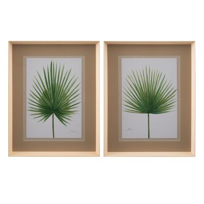PALM LEAVES PAINTING PICTURE 2/M WOOD CT600789