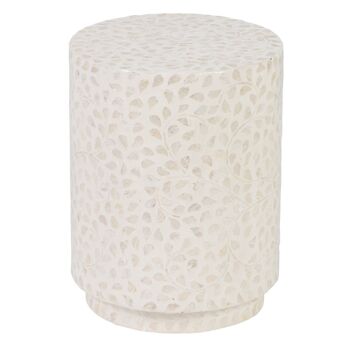 TABLE D'APPOINT BEIGE NACRE-MDF CT605670 3