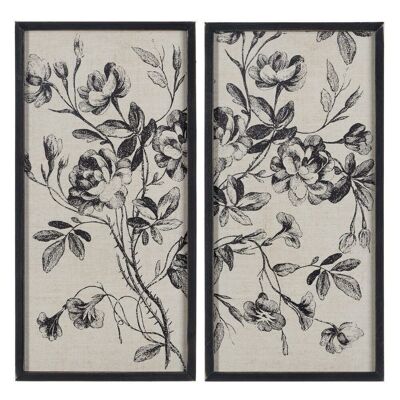 FLOWER PRINT PICTURE 2/M BLACK CT608845