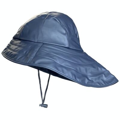 Chapeau de pluie Südwester SoftSkin pour homme, femme et enfant, 100 % imperméable, bleu foncé/bleu marine