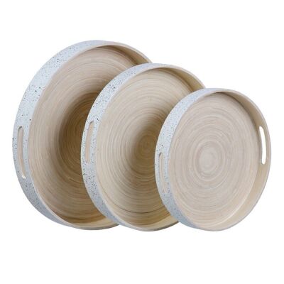 S/3 TRAYS NATURAL-WHITE BAMBOO CT605687