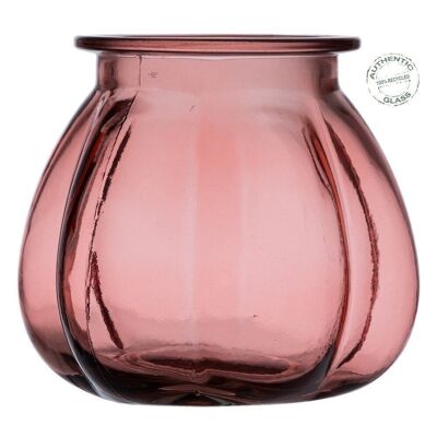 PINK RECYCLED GLASS VASE DECORATION CT608136