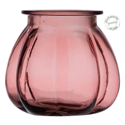 DECORAZIONE VASO VETRO RICICLATO ROSA CT608136