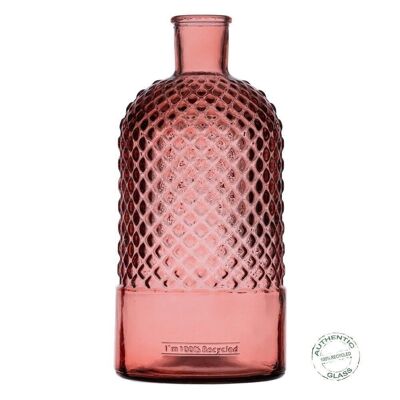 PINK RECYCLED GLASS BOTTLE DECORATION CT608138