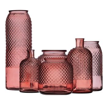 DÉCORATION FLACON VERRE RECYCLÉ ROSE CT608139 4